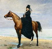 unknow artist Equestrian Portrait of Mademoiselle Croizette Spain oil painting artist